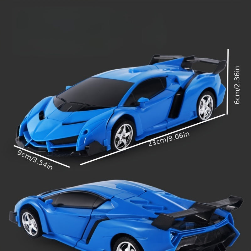 Transforming RC Robot Police Car Toy - One-Click Transformation, Remote Control