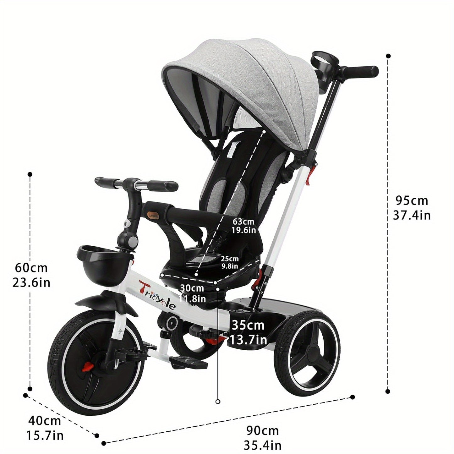 Toddler Tricycle& Convertible Stroller