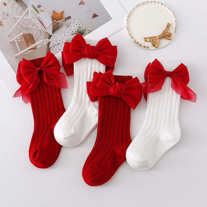 Festive Double Pack of Children's Mid-Calf Socks