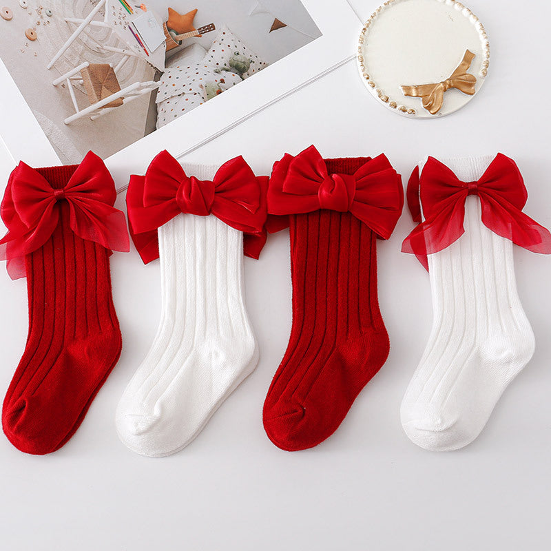 Festive Double Pack of Children's Mid-Calf Socks