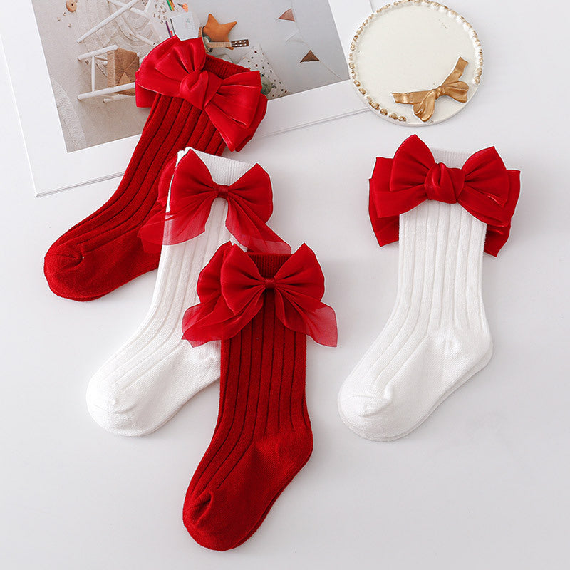 Festive Double Pack of Children's Mid-Calf Socks