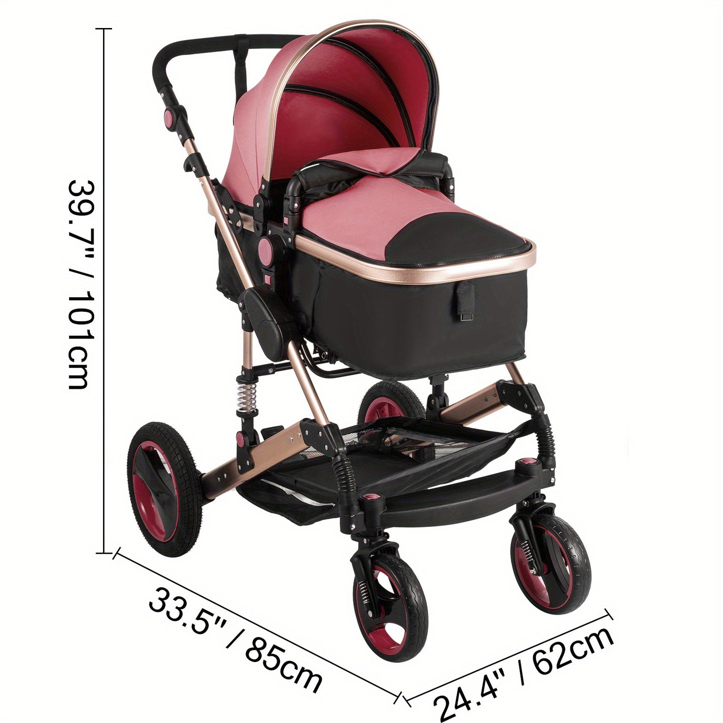 VEVOR 3 in 1 Portable Infant Strollers Jogger Stroller
