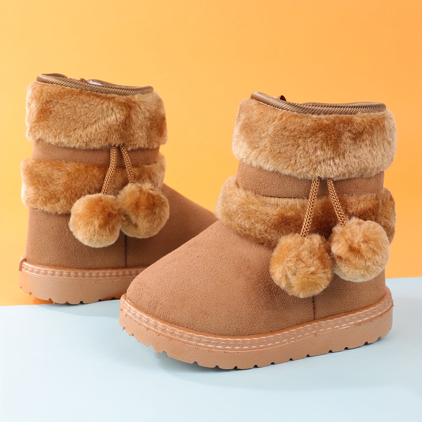 Cute Plush Ball Comfortable Boots For Girls