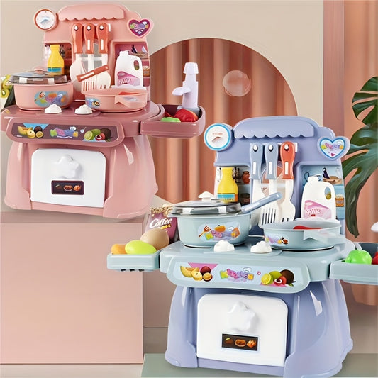 Kitchen Set With Sounds, Lights, Cooking Stove, Sink, And Play Food