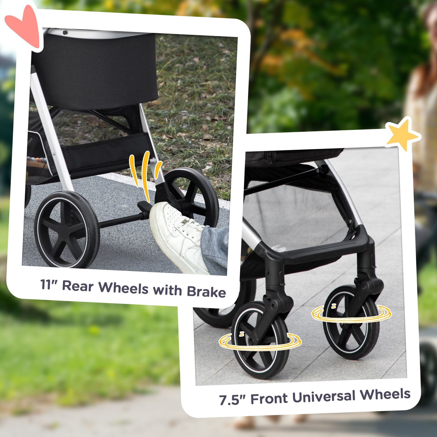 One-Click Foldable Pet Stroller, Detachable Dog Cat Travel Pushchair, Car Seat