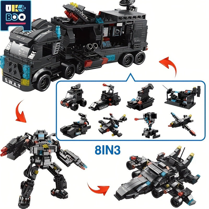 City Series Building Blocks Changes SWAT Station Assembled Car City