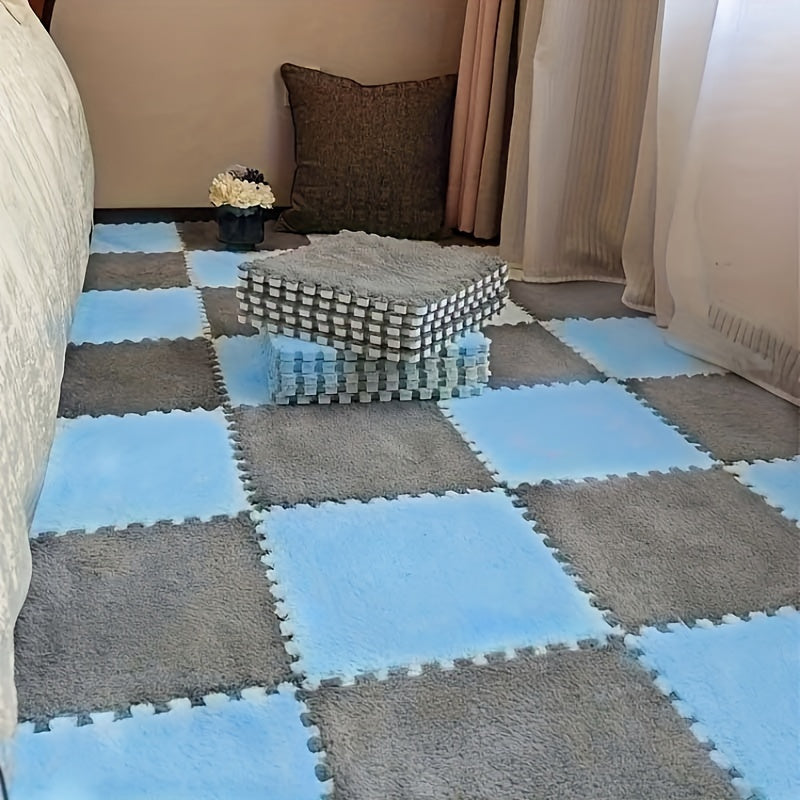 Thickened Plush Foam Interlocking Floor Mat