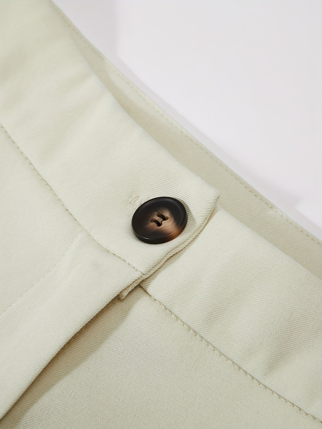 Temptation Beige Button-Up Strapless Top & Flared Pants Set