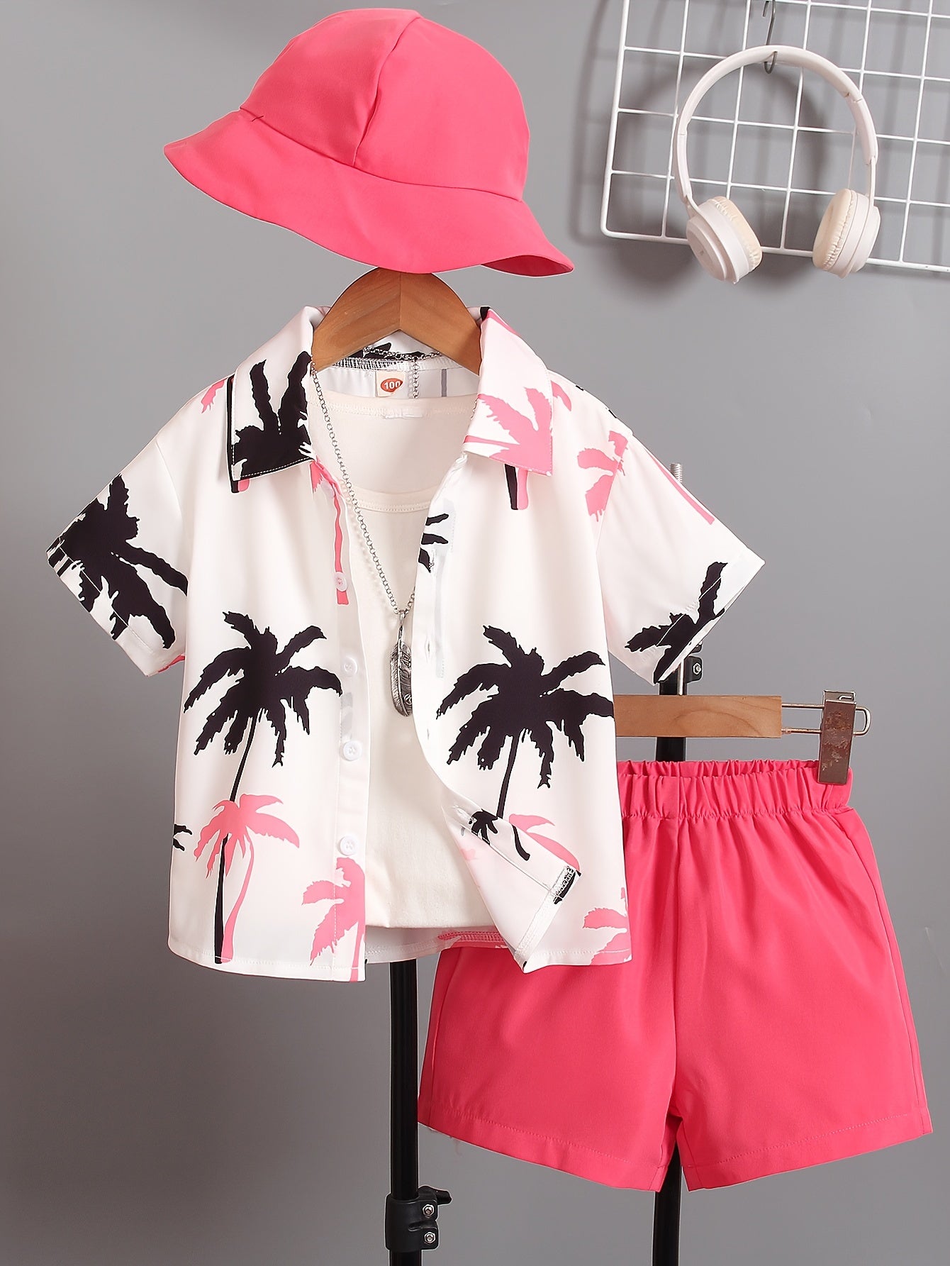 Boys Casual Coconut Tree Outdoor Wear