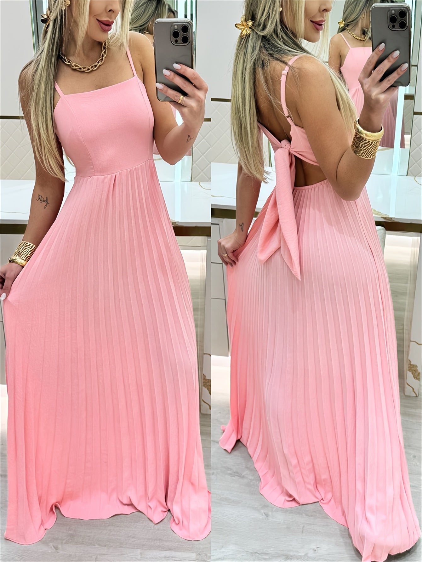 Sunset Flow Tie-Back Maxi Dress – Casual Chic for Spring/Summer