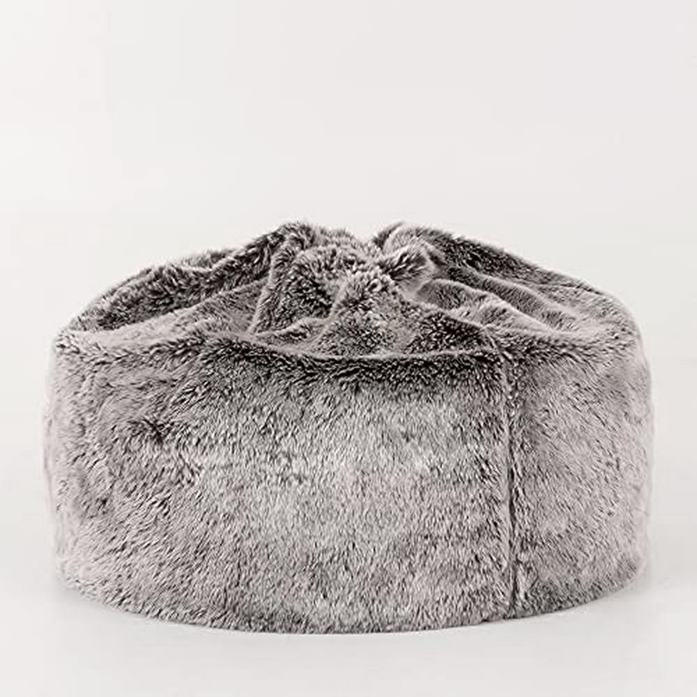 Faux Fur Bean Bag Chair Wolf Grey