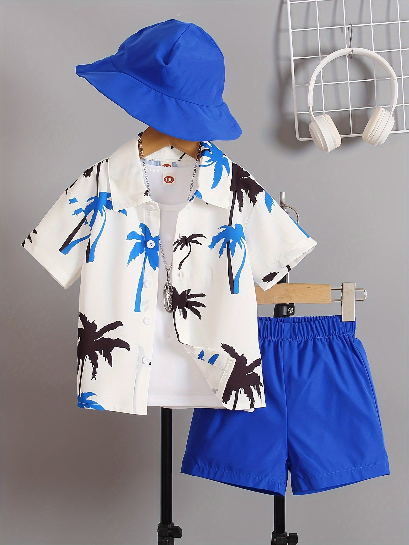 Boys Casual Coconut Tree Outdoor Wear