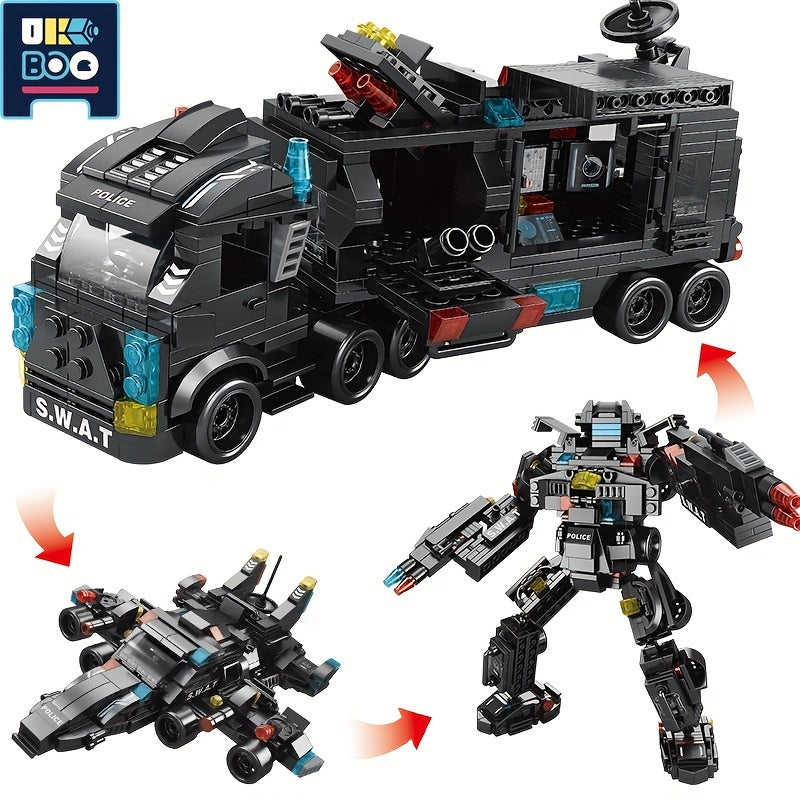 City Series Building Blocks Changes SWAT Station Assembled Car City