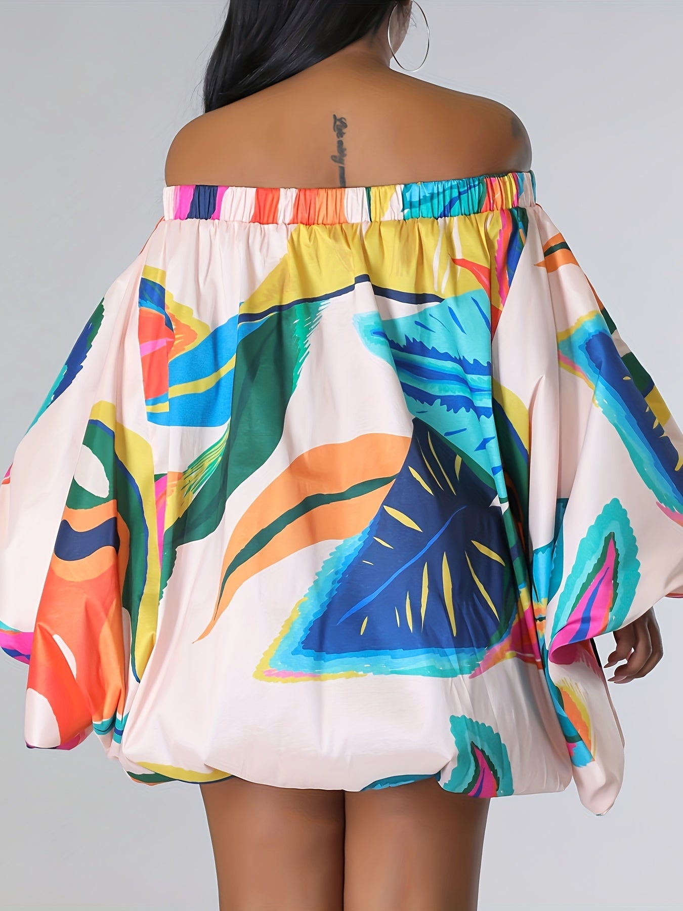 Vibrant Off-Shoulder Elegance