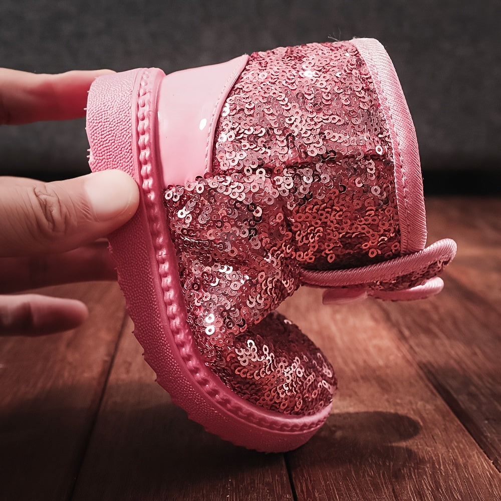 Sparkling Sequin Snow Boots for Kids