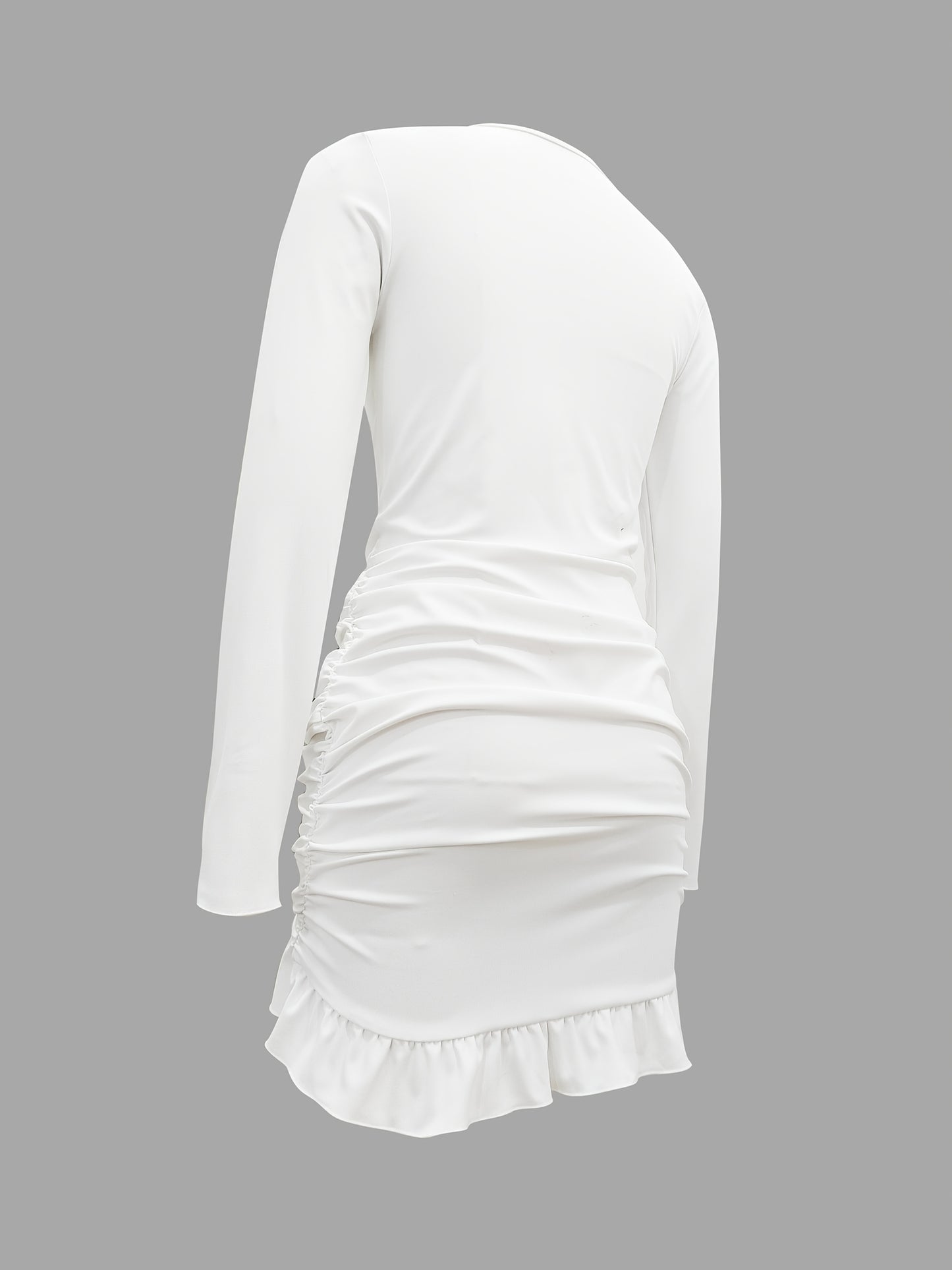 Polyester Knit Fabric Fitted Crew Neck Casual Dress, Solid Color, 100g/m², with Zipper Closure, for Adult, Outdoor