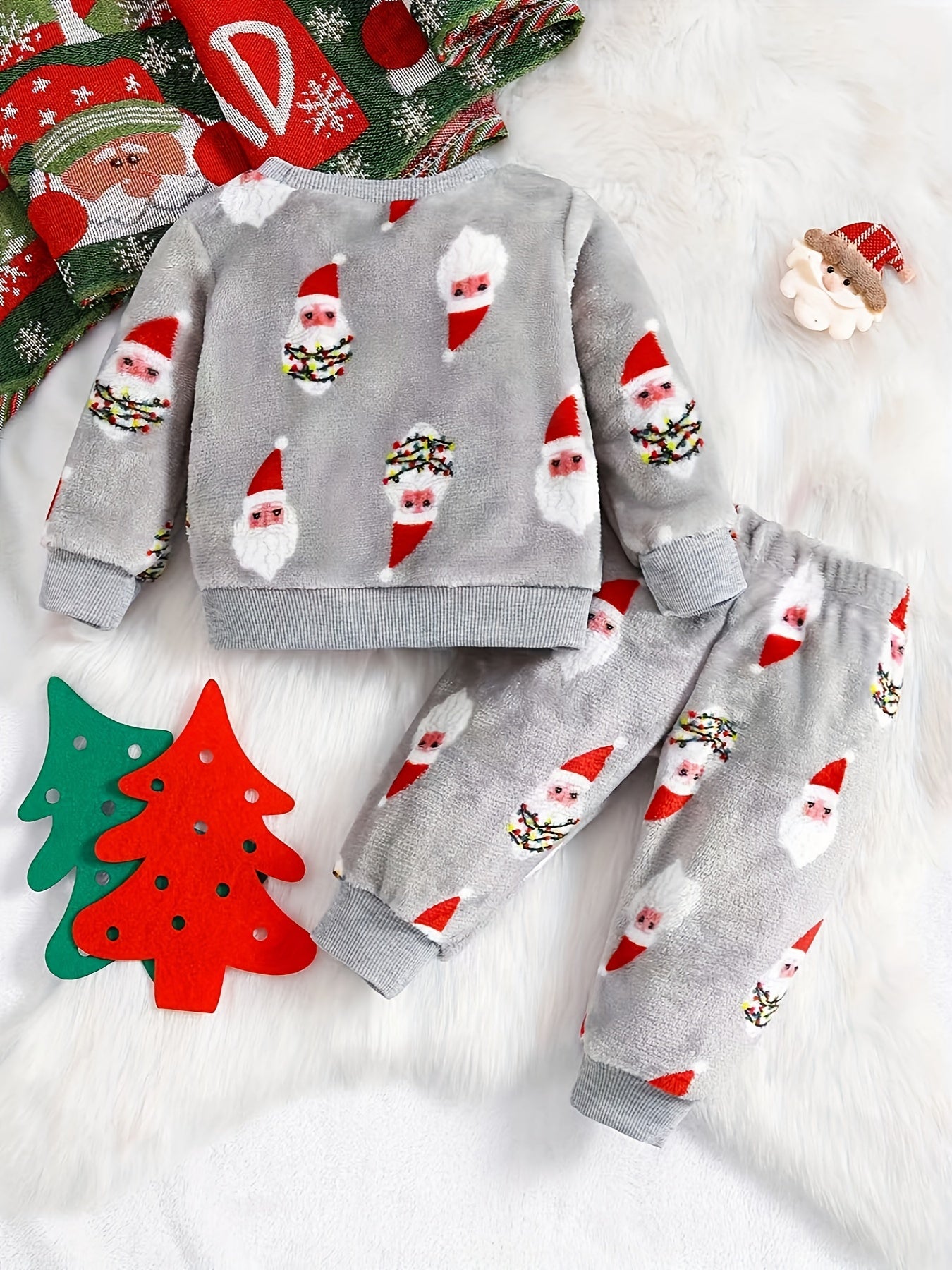 Kids' Christmas Plush Sweatsuit Set