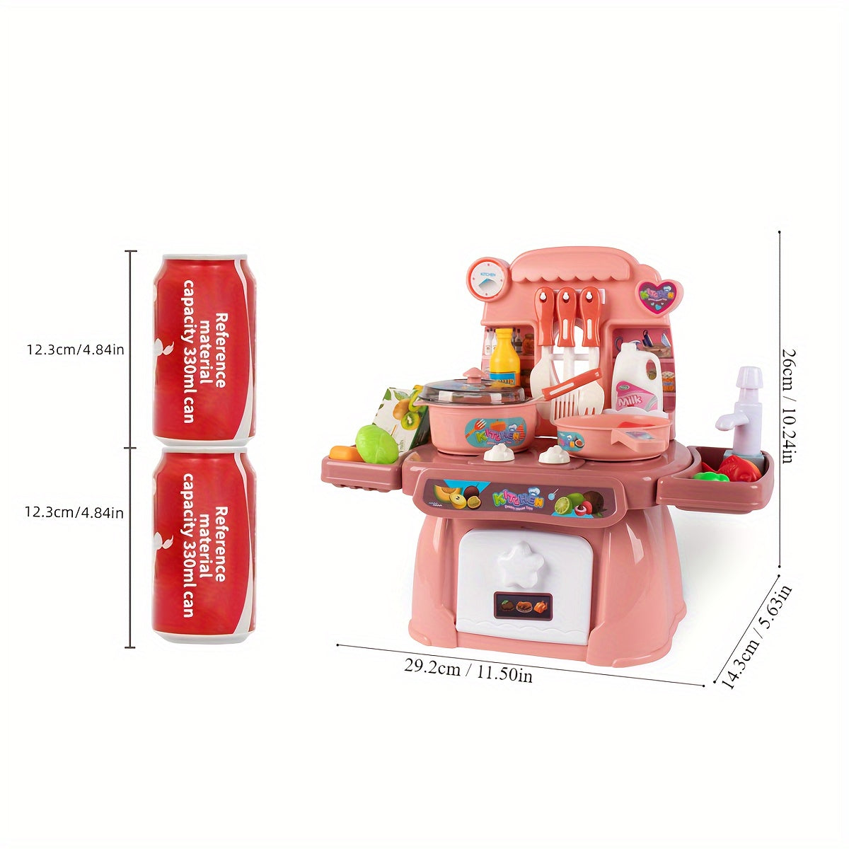 Kitchen Set With Sounds, Lights, Cooking Stove, Sink, And Play Food