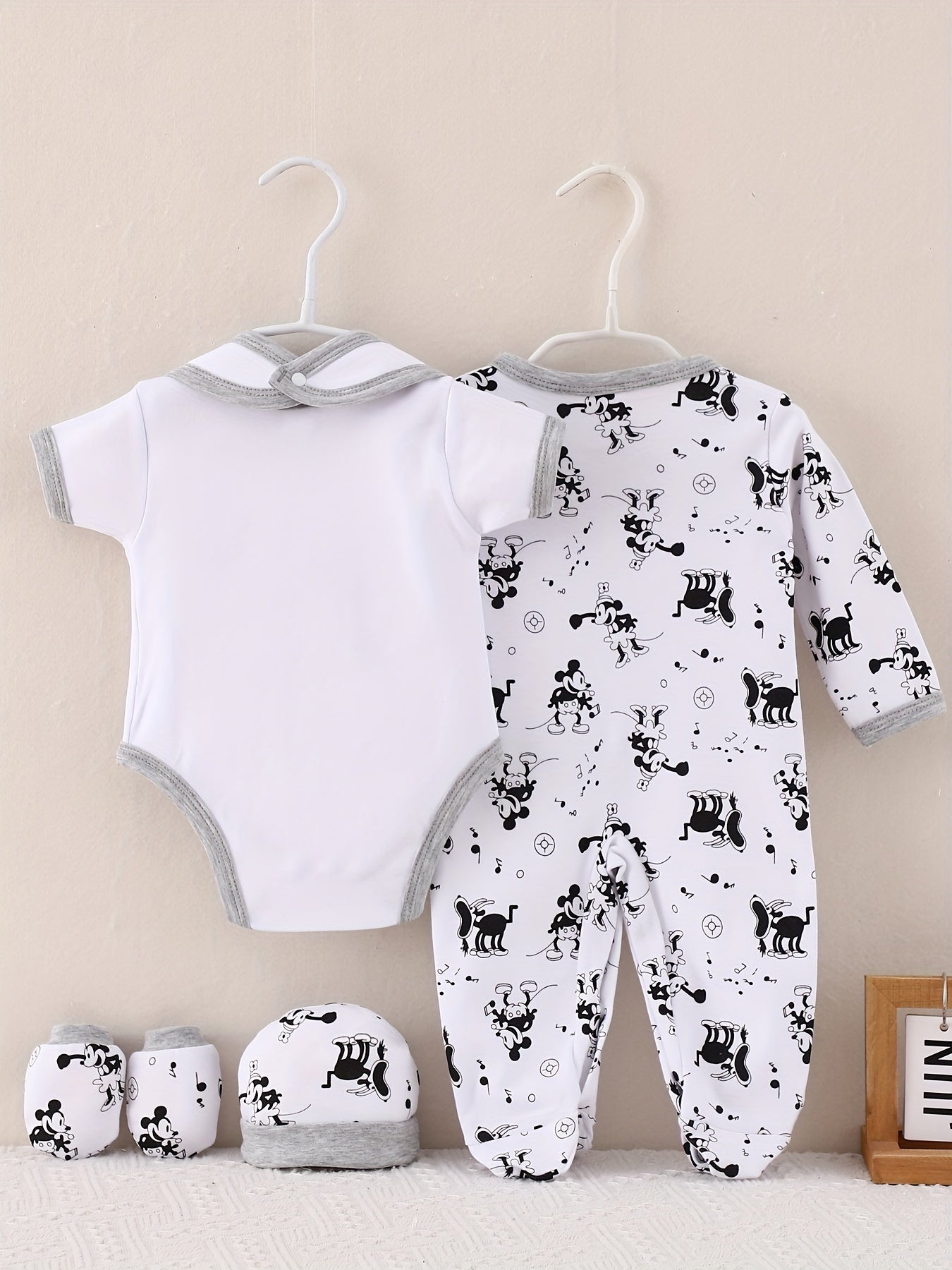 Cartoon Animal Sailor Pattern Short Sleeve Cotton Bodysuit