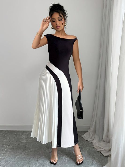 Monochrome Muse Maxi Dress