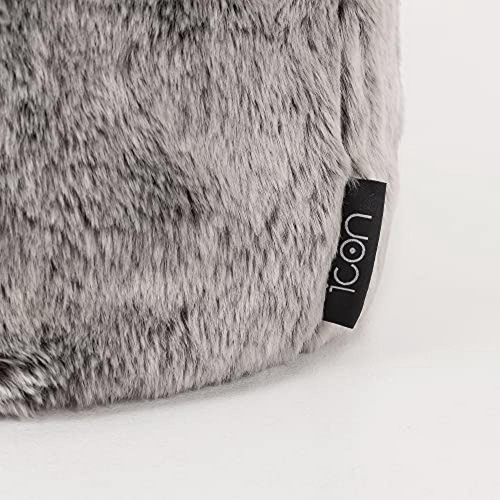 Faux Fur Bean Bag Chair Wolf Grey