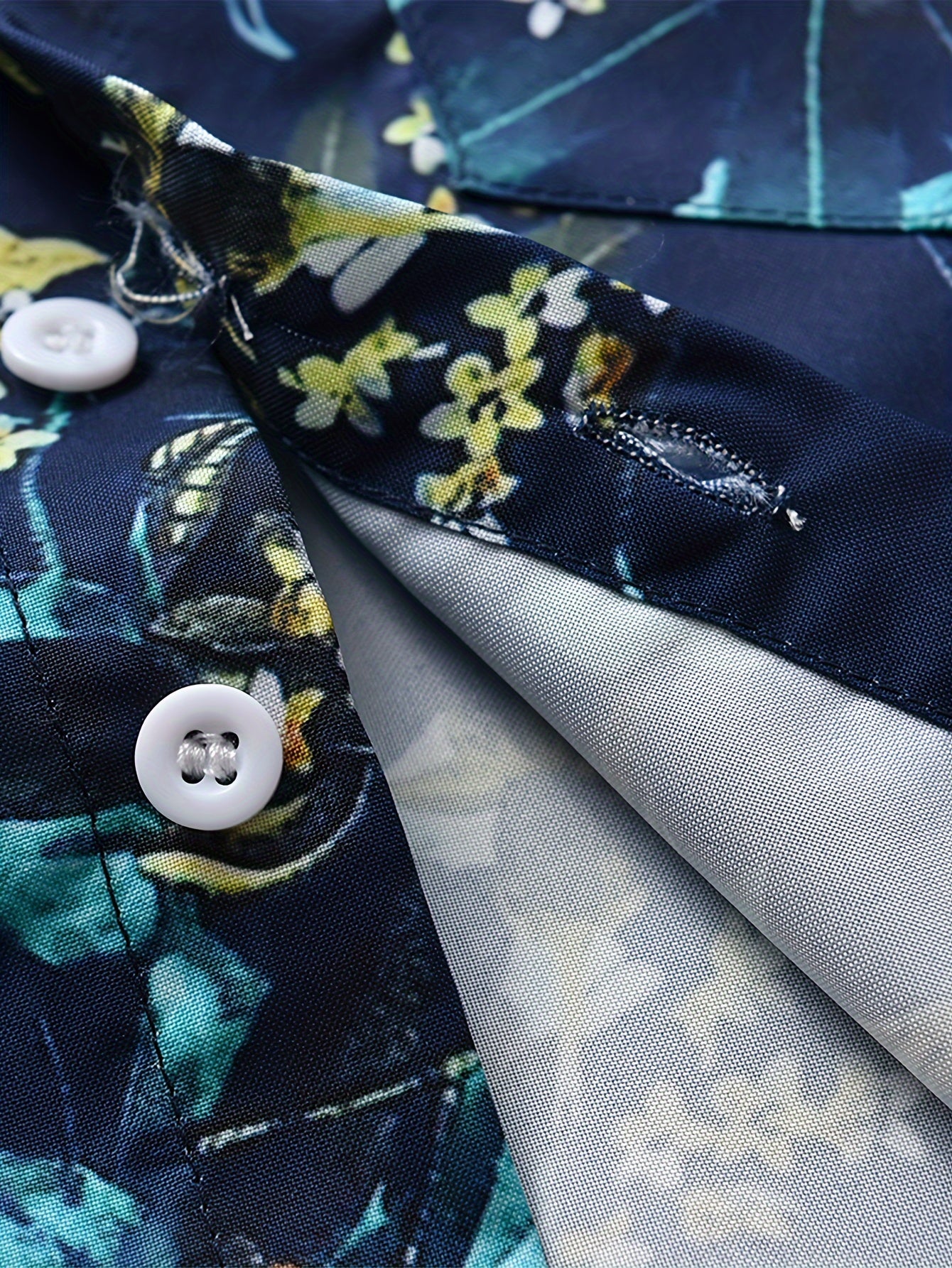 Casual Cotton Blend Floral Print Suit with Long Sleeve Shirt and Elastic Waist Suspenders Pants