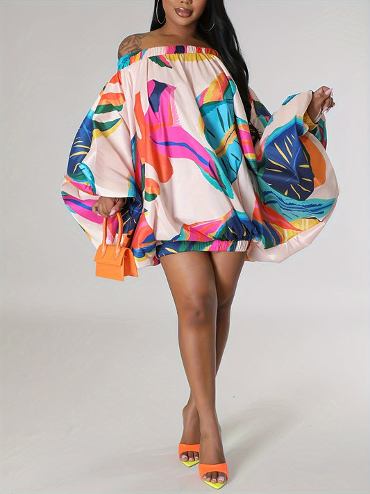 Vibrant Off-Shoulder Elegance