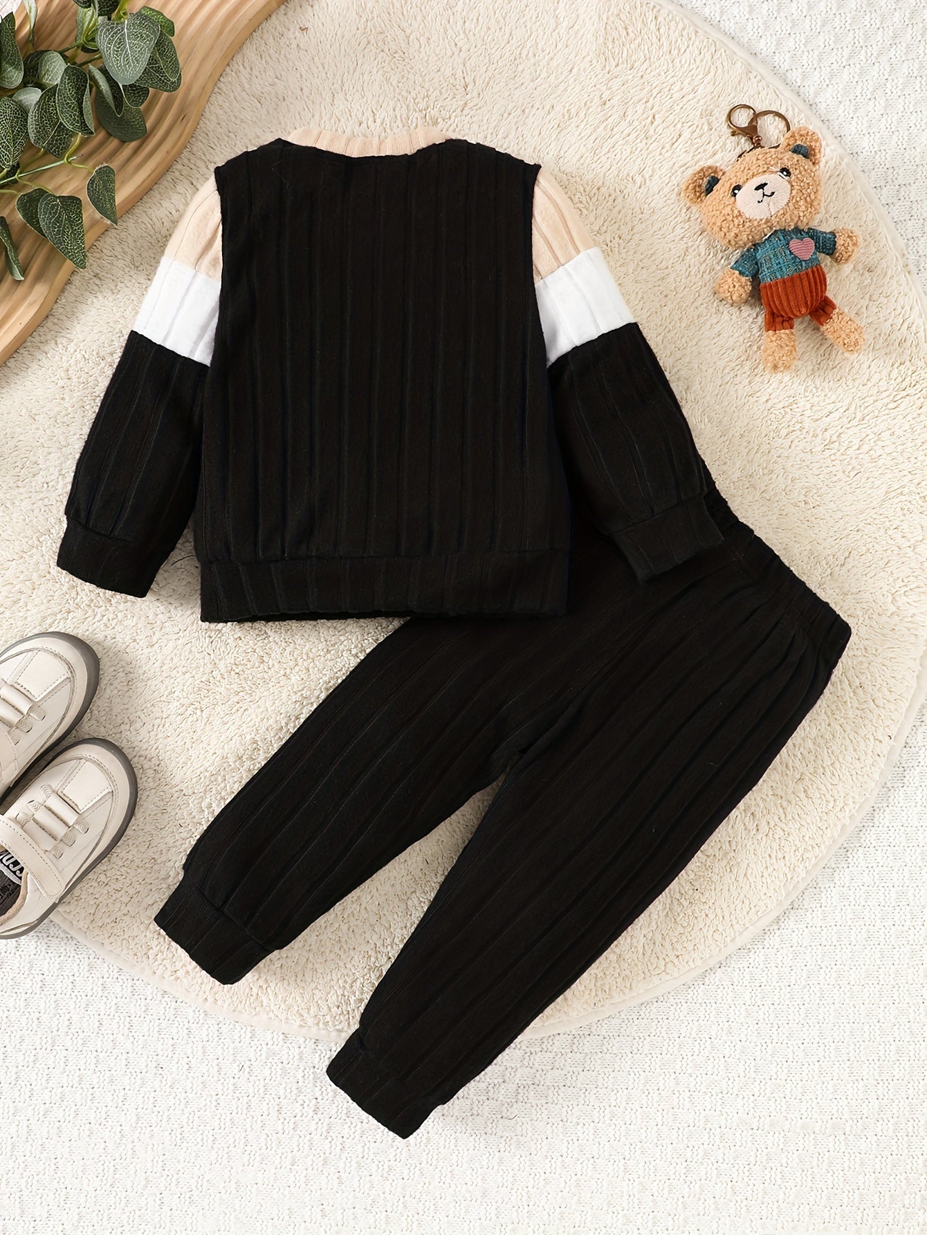 Long Sleeve Letter Embroidery Top & Pants