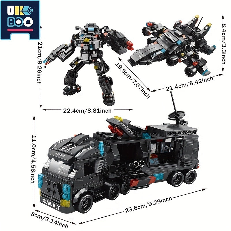 City Series Building Blocks Changes SWAT Station Assembled Car City