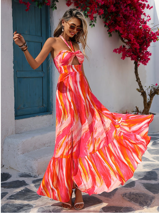 Women's Vibrant Sunset Mirage Dress