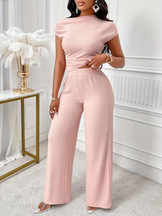 Women's Polyester Knit Two-Piece Pantsuit