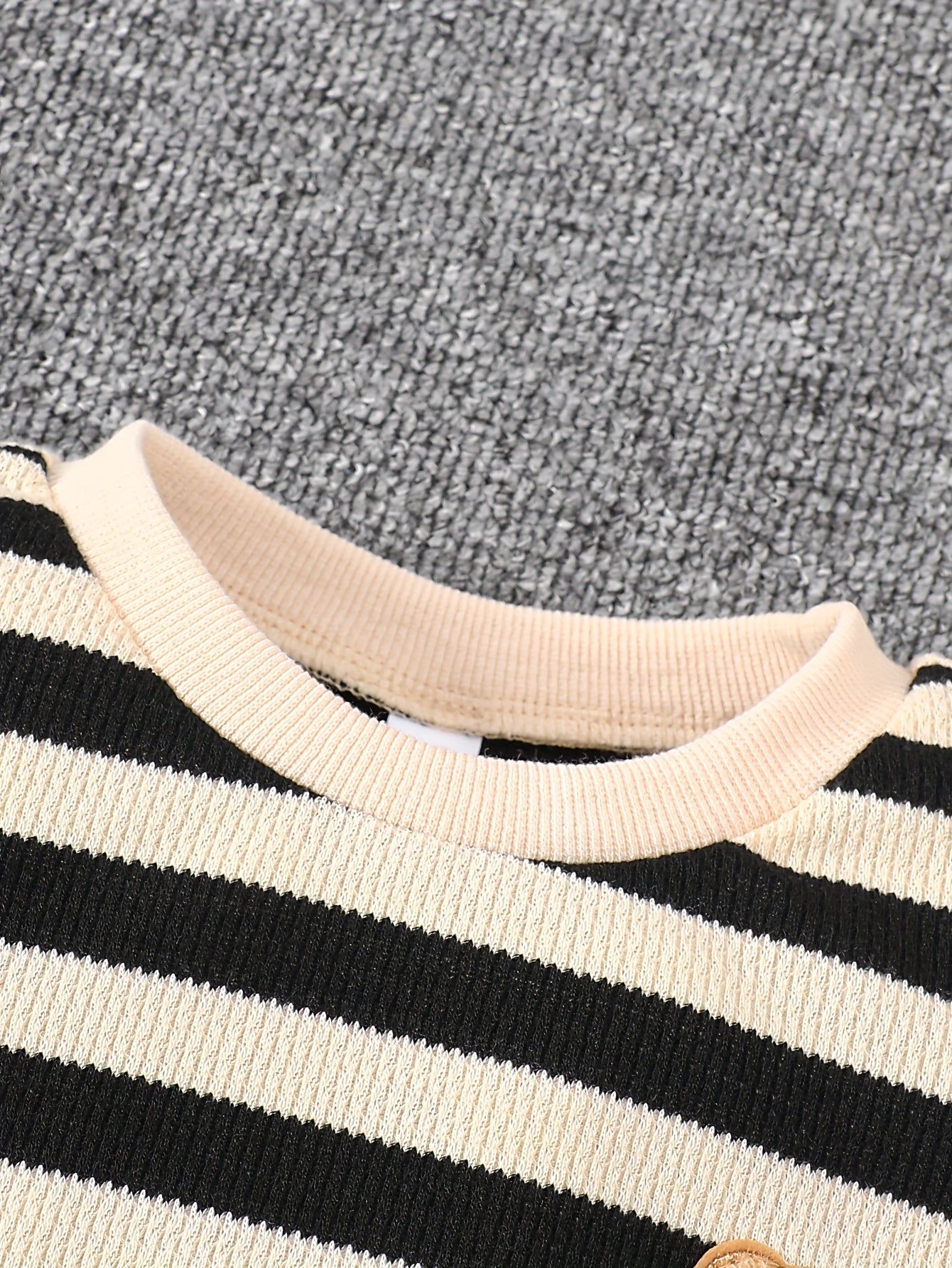 Long Sleeve Striped Bear Sweater + Casual Pants