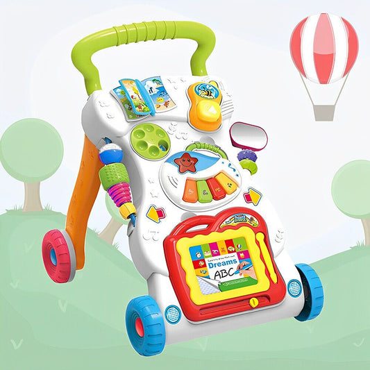 First Walker Steps 2in1 Activity Musical Car Along Ride Music Walker