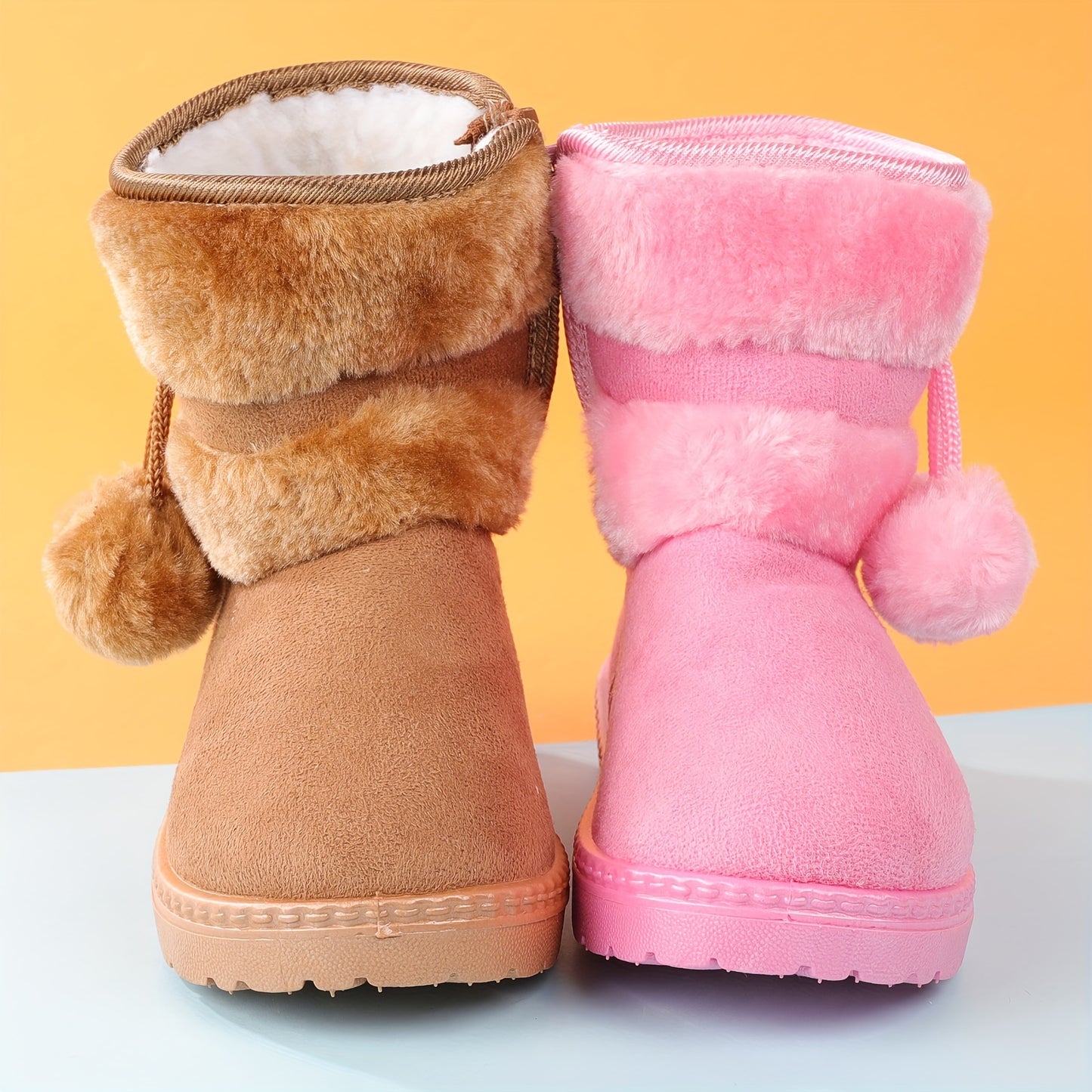 Cute Plush Ball Comfortable Boots For Girls