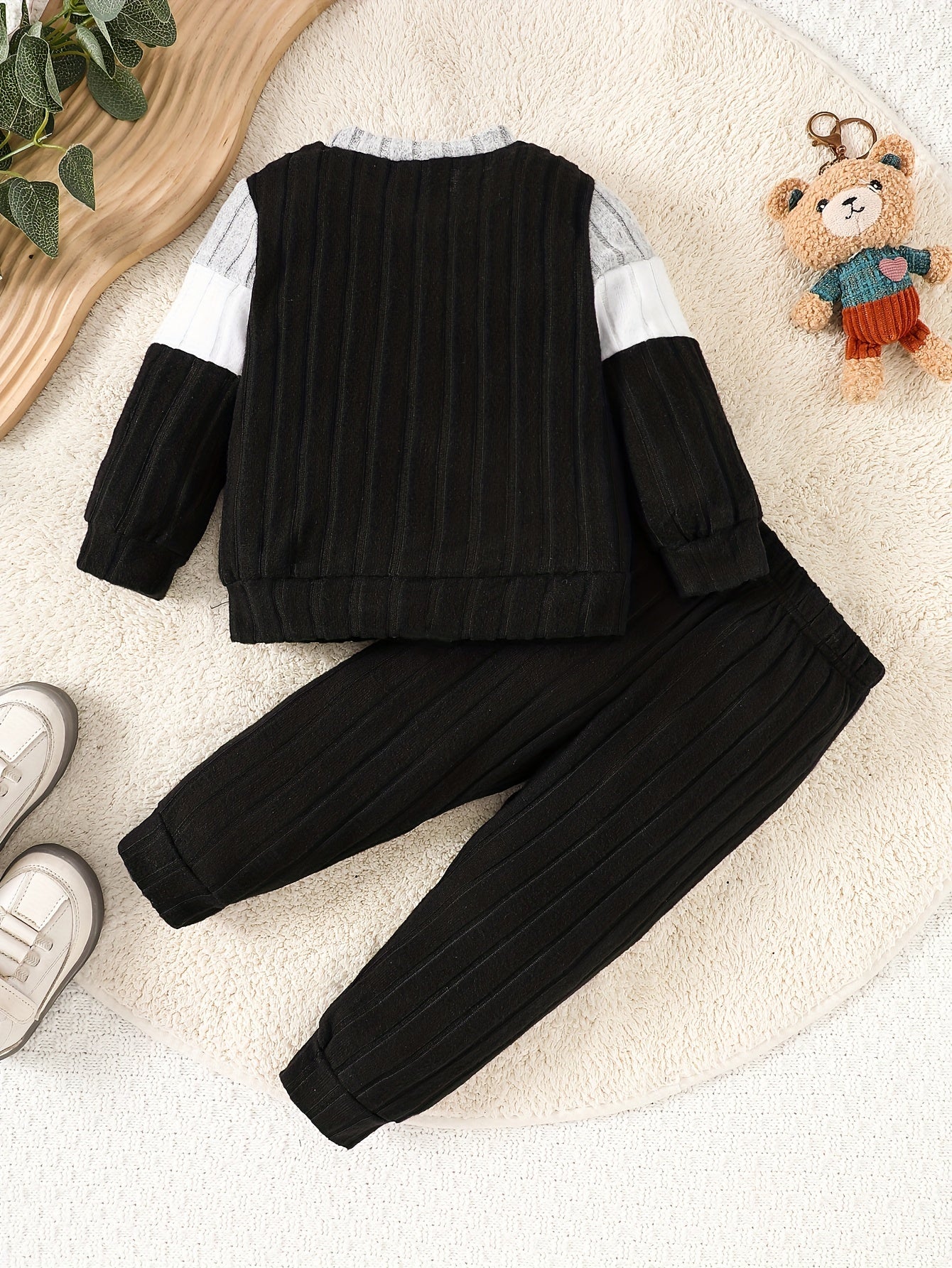 Long Sleeve Letter Embroidery Top & Pants