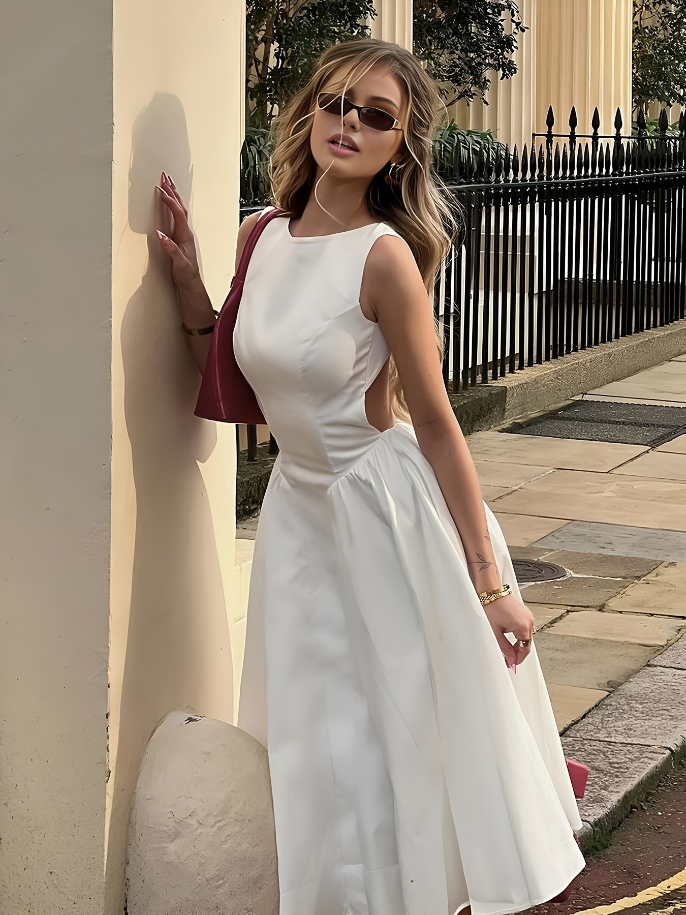 Women's Off-Shoulder Sleeveless Ivory Breeze Dress
