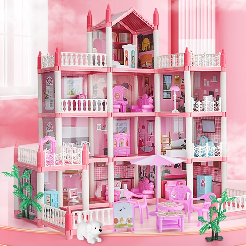 Doll set contains 11 rooms and furniture accessories