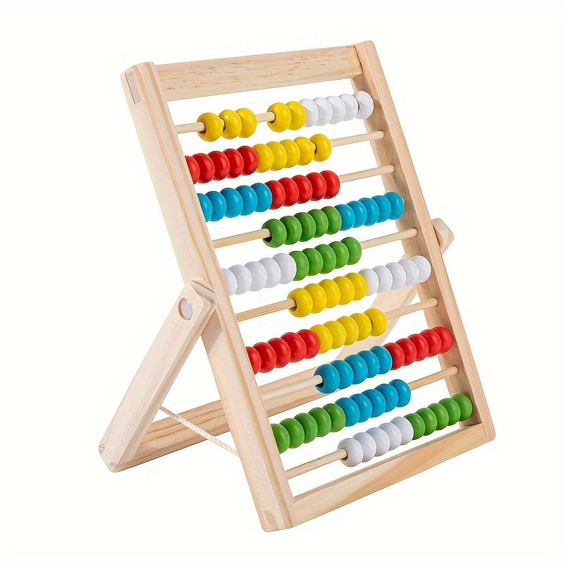 Wooden Counting Colorful Beads Arithmetic Stand, Educational Toy Arithmetic Toy