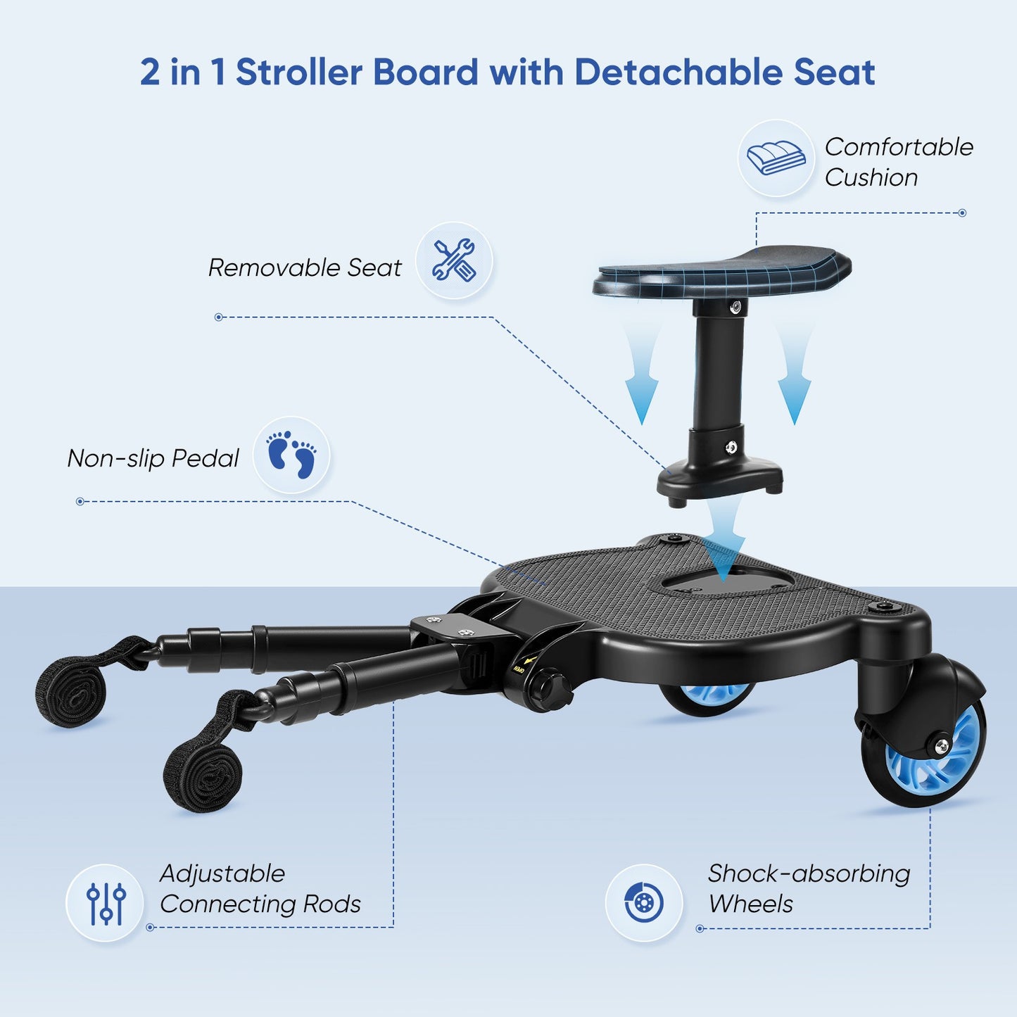 Guzzie+Guss Hitch Full Suspension Ride-On Stroller Board