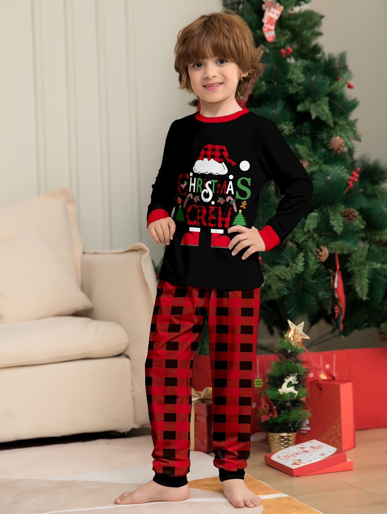 Retardant Fireproof Fabric Youngsters's Pajamas Set Christmas Boys and Girls