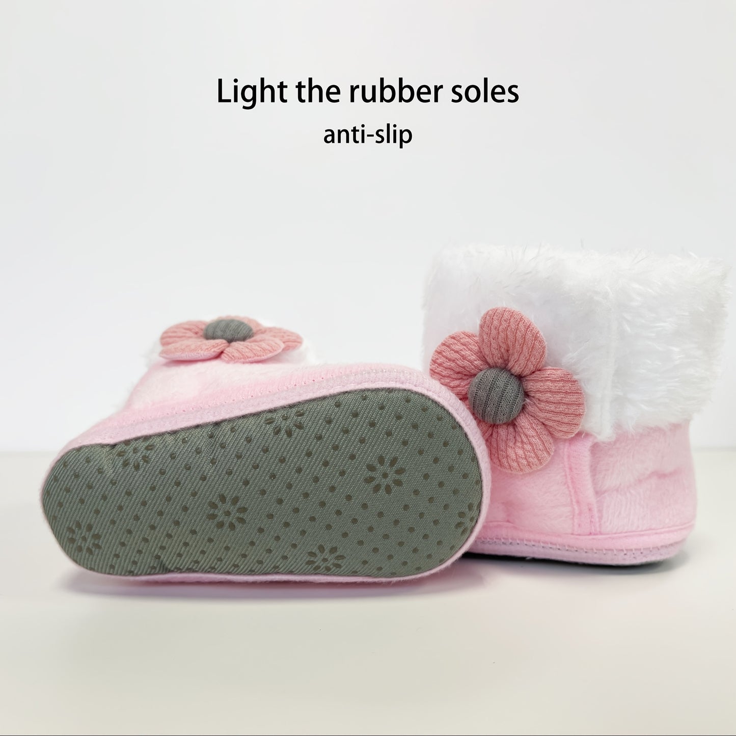 Cute Flower Decor Comfortable Boots For Baby Girls