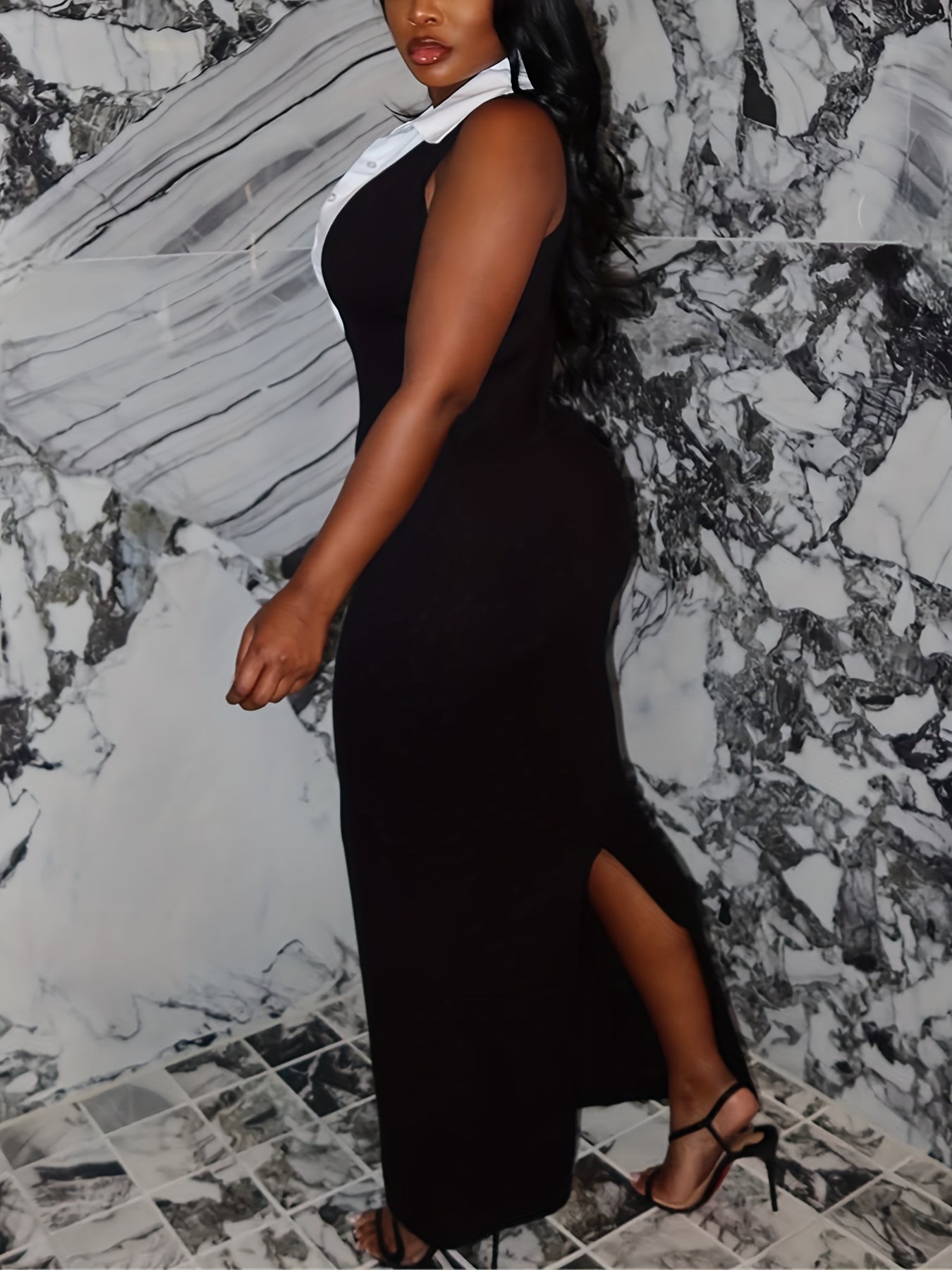 Bold Stitch Siren Slit Maxi Dress