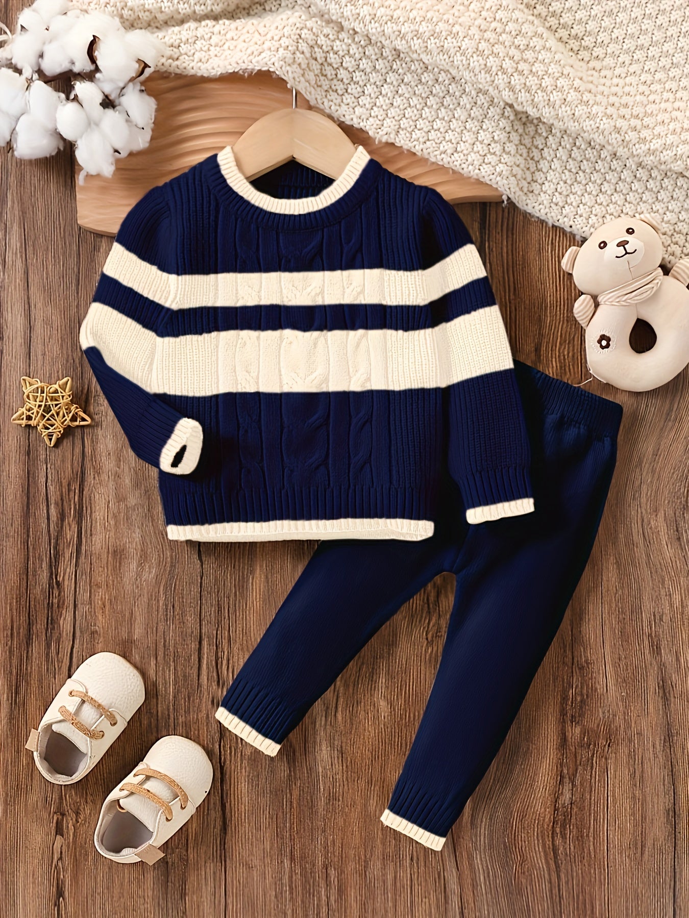 Boys' Cozy Knit Sweater & Pants Set