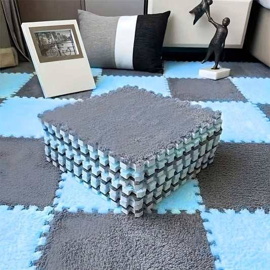 Thickened Plush Foam Interlocking Floor Mat