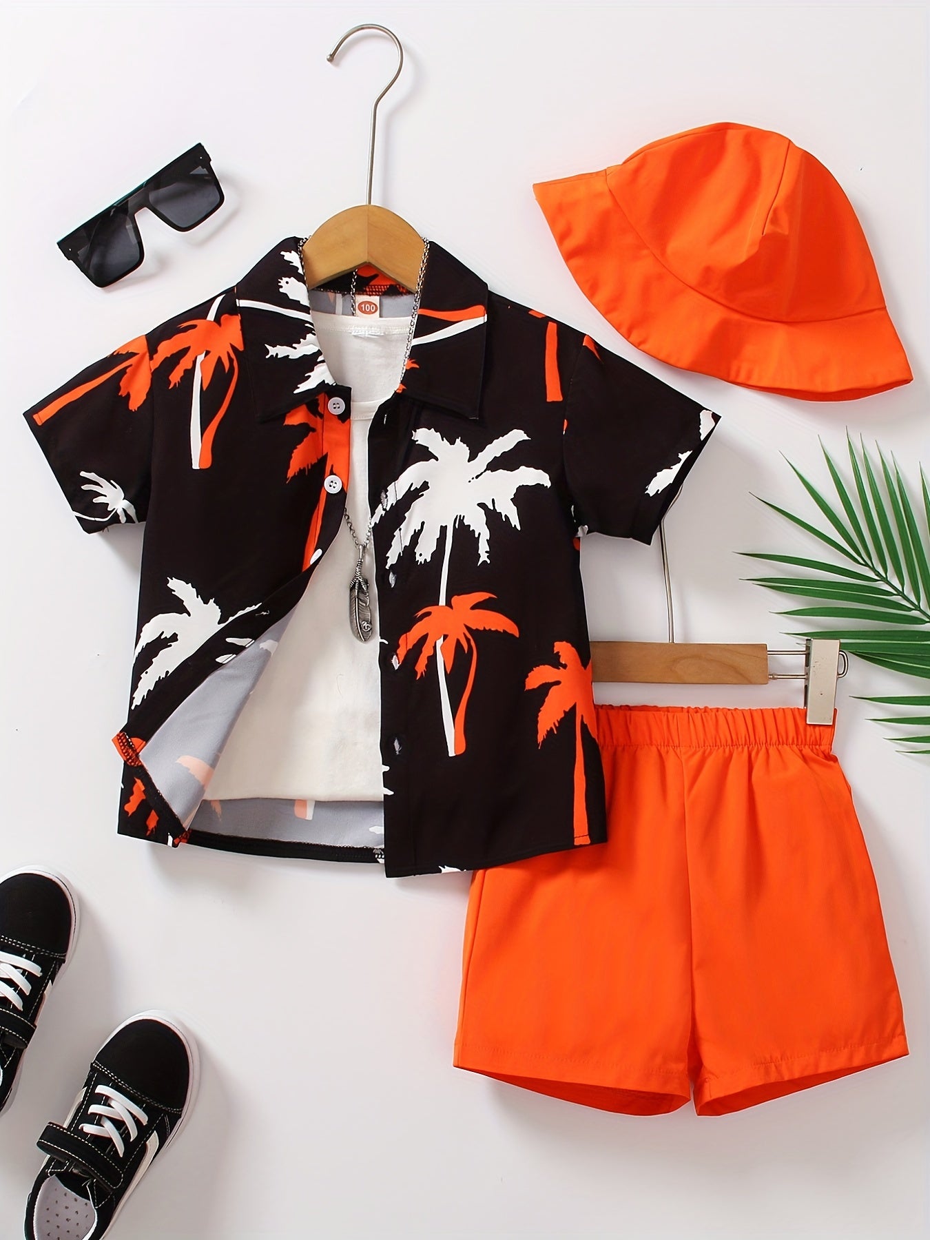 Boys Casual Coconut Tree Outdoor Wear