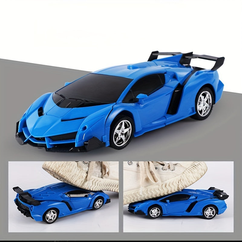 Transforming RC Robot Police Car Toy - One-Click Transformation, Remote Control