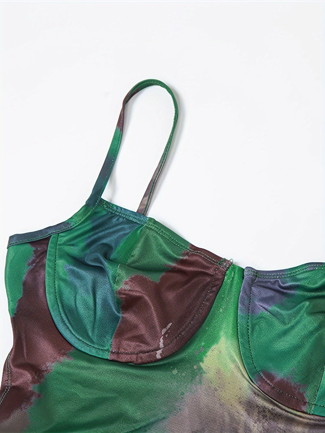 Tie Dye Cut Out Cami Dress, Sexy Sleeveless Bodycon Dress For Club & Party, Women's Clothing