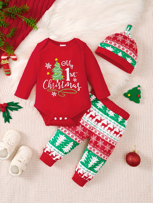 Christmas Three-Piece Suit Baby Boy Cute Christmas