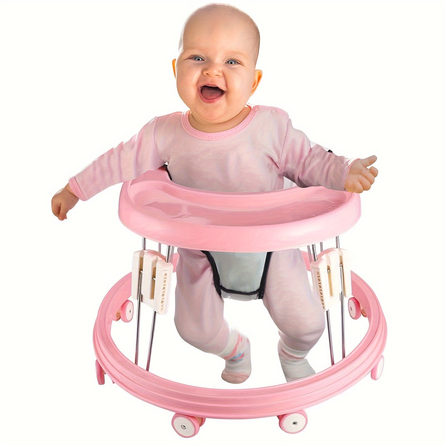 Foldable Baby Walker For Babies 6-24 Months, Anti-Rollover, Seat And Height Adjustable