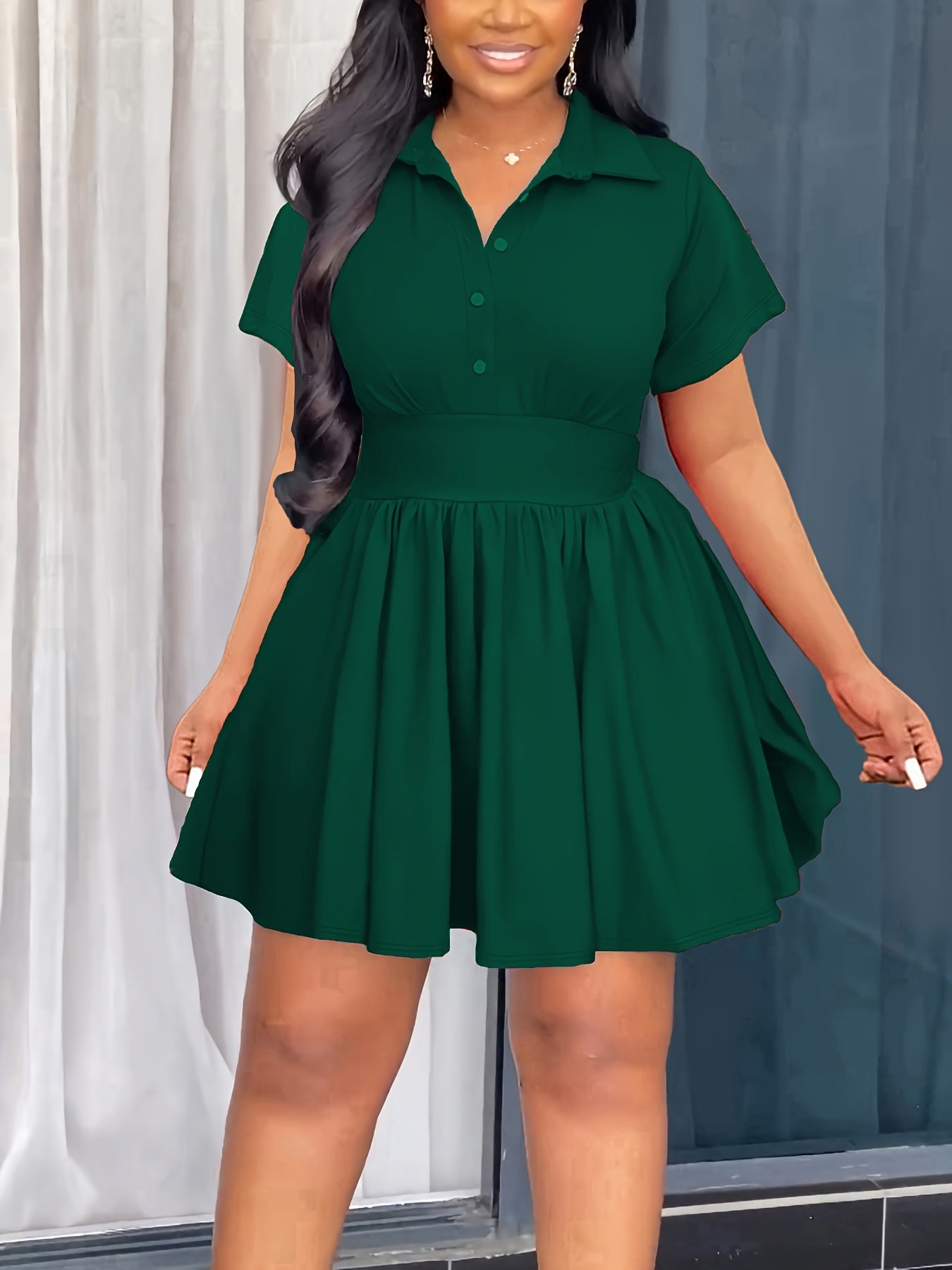 Women's Elegant Violet Reverie Tunic Dress
